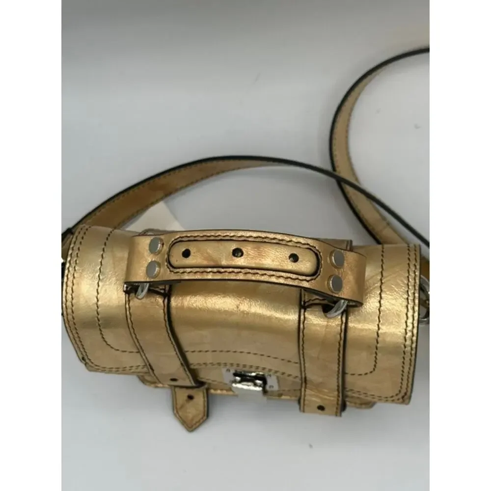 Proenza Schouler PS1 Micro Metallic Gold Crossbody Bag Satchel Authentic NWT